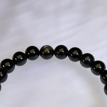 Load image into Gallery viewer, Golden Sheen Obsidian Beaded Bracelet 金眼黑曜石手串