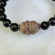 Load image into Gallery viewer, Black Tourmaline Beaded Mongolian Jasper Sun Wukong Bracelet 黑碧玺阿拉善玛瑙孙悟空手串