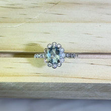 Load image into Gallery viewer, Aquamarine Adjustable Ring 海蓝宝镶嵌活口戒指