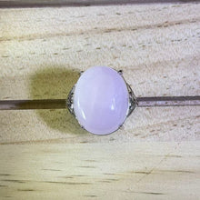 Load image into Gallery viewer, 925 Silver Purple Kunzite Adjustable Ring 紫锂辉镶嵌银戒指