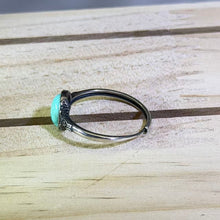 Load image into Gallery viewer, 925 Silver Blue Turquoise Adjustable Ring 蓝色松石镶嵌银戒指