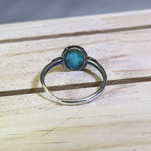 Load image into Gallery viewer, 925 Silver Blue Turquoise Adjustable Ring 蓝色松石镶嵌银戒指