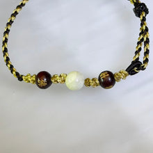 Load image into Gallery viewer, Milky Yellow Jade Adjustable Handwoven Bracelet 奶黄色翡翠可调节手编手绳