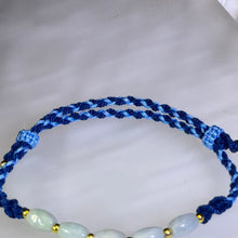 Load image into Gallery viewer, Light Green Jade Adjustable Handwoven Bracelet 豆绿色翡翠可调节手编手链
