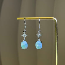 Load image into Gallery viewer, Larimar Drop Earrings 海纹石镶嵌耳钩