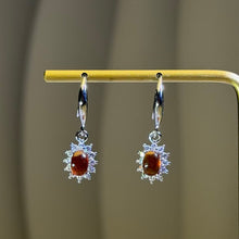 Load image into Gallery viewer, Orange Spessartine Garnet Drop Earrings 橙红石榴石耳钩