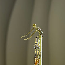 Load image into Gallery viewer, Cream Nephrite Off Centre Donut Drop Earrings 和田玉青白玉公主扣耳坠