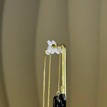 Load image into Gallery viewer, Onyx Threader Earrings 黑玛瑙耳线