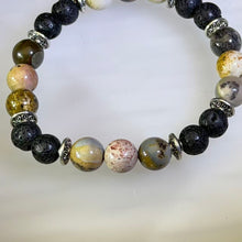 Load image into Gallery viewer, Picture Jasper Lava Beaded Bracelet 图画碧玉火山石手串