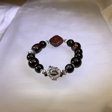 Load image into Gallery viewer, Red Tiger’s Eye Silver Sheen Hypersthene Sandalwood Beaded Bracelet 红虎眼石银眼金运石紫檀木手串