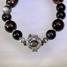 Load image into Gallery viewer, Red Tiger’s Eye Silver Sheen Hypersthene Sandalwood Beaded Bracelet 红虎眼石银眼金运石紫檀木手串