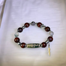 Load image into Gallery viewer, Green Moss Agate Sandalwood Beaded Bracelet 绿色水草玛瑙紫檀木手串