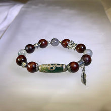 Load image into Gallery viewer, Green Moss Agate Sandalwood Beaded Bracelet 绿色水草玛瑙紫檀木手串