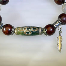 Load image into Gallery viewer, Green Moss Agate Sandalwood Beaded Bracelet 绿色水草玛瑙紫檀木手串