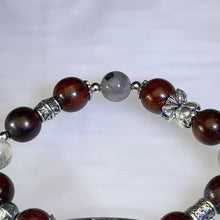 Load image into Gallery viewer, Green Moss Agate Sandalwood Beaded Bracelet 绿色水草玛瑙紫檀木手串