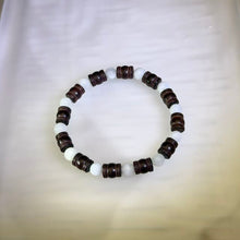 Load image into Gallery viewer, White Jade Sandalwood Beaded Bracelet 白色翡翠紫檀木手串