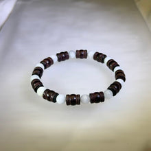 Load image into Gallery viewer, White Jade Sandalwood Beaded Bracelet 白色翡翠紫檀木手串