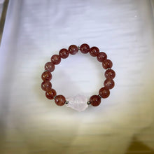 Load image into Gallery viewer, Red Strawberry Quartz Rose Quartz Totoro Beaded Bracelet 红色草莓晶粉水晶龙猫手串