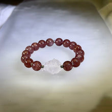 Load image into Gallery viewer, Red Strawberry Quartz Rose Quartz Totoro Beaded Bracelet 红色草莓晶粉水晶龙猫手串
