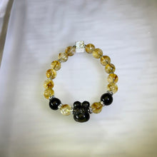Load image into Gallery viewer, Citrine Golden Sheen Obsidian Rabbit Bracelet 黄水晶金眼黑曜石兔子手串