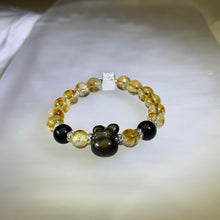 Load image into Gallery viewer, Citrine Golden Sheen Obsidian Rabbit Bracelet 黄水晶金眼黑曜石兔子手串