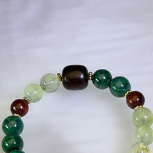 Load image into Gallery viewer, Malachite Green Prehnite Beaded Bracelet 孔雀石绿色葡萄石手串