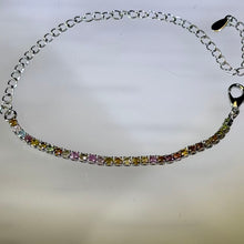 Load image into Gallery viewer, Rainbow Tourmaline Prong-Set Bracelet 彩虹碧玺镶嵌手链