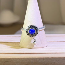 Load image into Gallery viewer, Lapis Lazuli Prayer Wheel Adjustable Ring 青金石镶嵌转经轮活口戒指