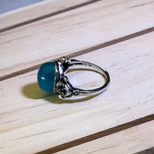 Load image into Gallery viewer, Amazonite Adjustable Silver Ring 天河石镶嵌活口银戒指