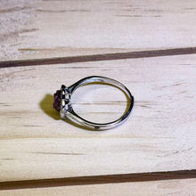 Load image into Gallery viewer, Pink Tourmaline Flower Adjustable Silver Ring 粉色碧玺花朵镶嵌活口银戒指