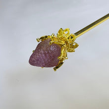 Load image into Gallery viewer, Purple Fluorite Strawberry Hair Stick 紫色萤石草莓发簪