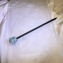 Load image into Gallery viewer, Aquamarine Ebony Hair Stick 海蓝宝黑檀木发簪