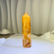 Load image into Gallery viewer, Yellow Hematoid Quartz Pointed Tower 黄胶花水晶单尖六棱柱