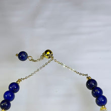 Load image into Gallery viewer, Lapis Lazuli White Freshwater Pearl Adjustable Bracelet 青金石白色淡水珍珠可调节手链