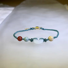 Load image into Gallery viewer, Multi-Treasure Jade Carnelian Hand-woven Bracelet 多宝翡翠南红手编手链