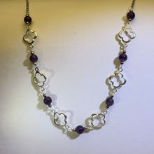 Load image into Gallery viewer, Amethyst Clover Necklace 紫水晶四叶草项链