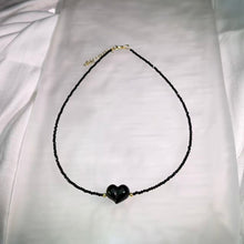 Load image into Gallery viewer, Golden Sheen Obsidian Heart Black Spinel Necklace 金眼黑曜石爱心黑尖晶石项链