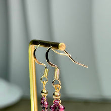 Load image into Gallery viewer, Purple Rhodolite Garnet Earrings 紫牙乌石榴石耳环