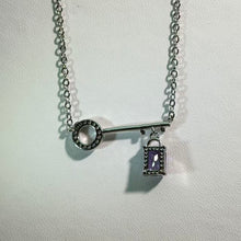 Load image into Gallery viewer, Amethyst Key Necklace 紫水晶钥匙项链