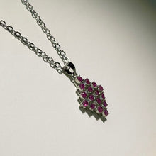 Load image into Gallery viewer, Pink Ruby Rhombus Necklace 粉色红宝石菱形项链
