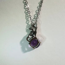 Load image into Gallery viewer, Amethyst Cat Necklace 紫水晶猫咪项链