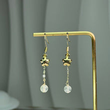 Load image into Gallery viewer, Green Prehnite Star Drop Earrings 绿色葡萄石星星耳坠