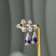 Load image into Gallery viewer, Amethyst Teardrop Earrings 紫水晶水滴耳钉