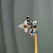 Load image into Gallery viewer, London Blue Topaz Bird Earrings 伦敦蓝托帕石小鸟耳钉