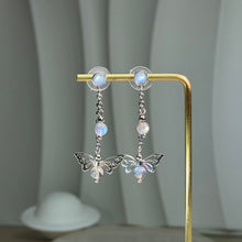 Load image into Gallery viewer, Labradorite Butterfly Drop Earrings 灰月光石蝴蝶耳坠