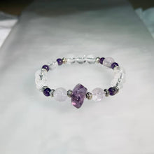 Load image into Gallery viewer, Amethyst Clear Quartz Beaded Bracelet 紫水晶白水晶手串