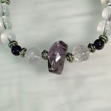 Load image into Gallery viewer, Amethyst Clear Quartz Beaded Bracelet 紫水晶白水晶手串