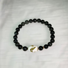 Load image into Gallery viewer, Rainbow Sheen Obsidian Agate Dzi Beaded Bracelet 彩眼黑曜石玛瑙天珠手串