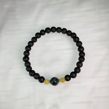 Load image into Gallery viewer, Lava Labradorite Yellow Jade Beaded Bracelet 火山石灰月光石黄色翡翠手串