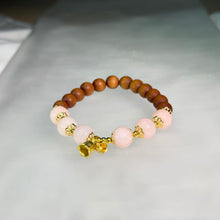Load image into Gallery viewer, Morganite Sandalwood Beaded Bracelet 摩根石山檀木手串